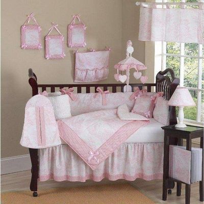Pink French Toile 9 pc Crib Bedding Set by JoJo Designs