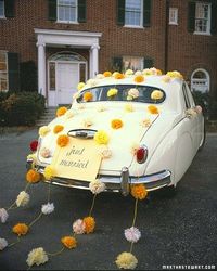 Pom-Pom Car Decoration - Martha Stewart Weddings Inspiration